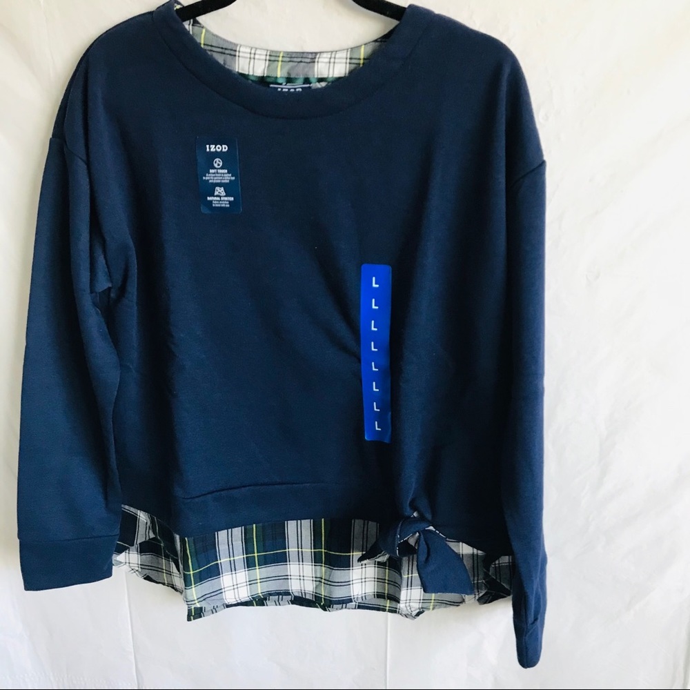 Izod Tie-front 2-fer sweatshirt